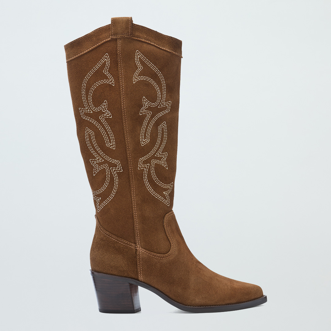 Tan Suede Cowboy Boot