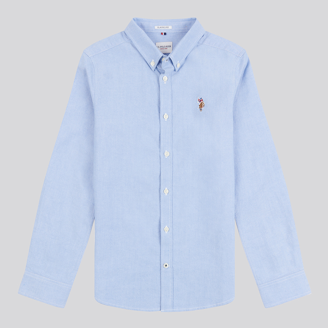 U.S. Polo Assn. Boy’s Pale Blue Oxford Cotton Shirt – Size 15/16 Years