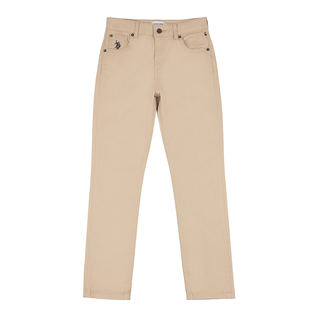 Boy's Camel Core Cotton Blend Trousers