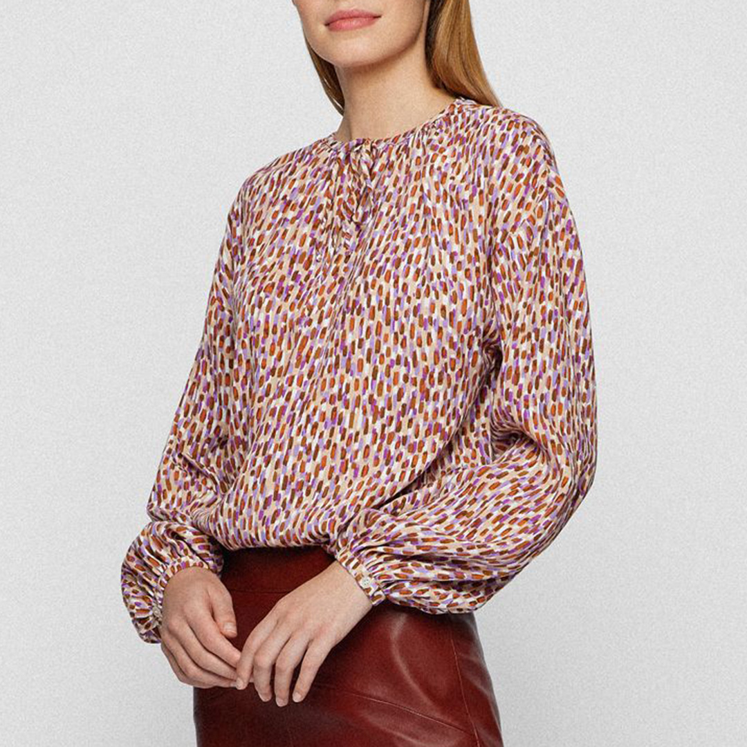 Multi C_Ielaca Puff Sleeve Blouse