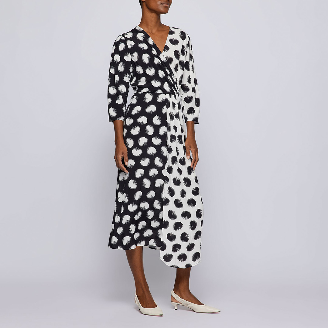 Black Danotta Wrap Dress
