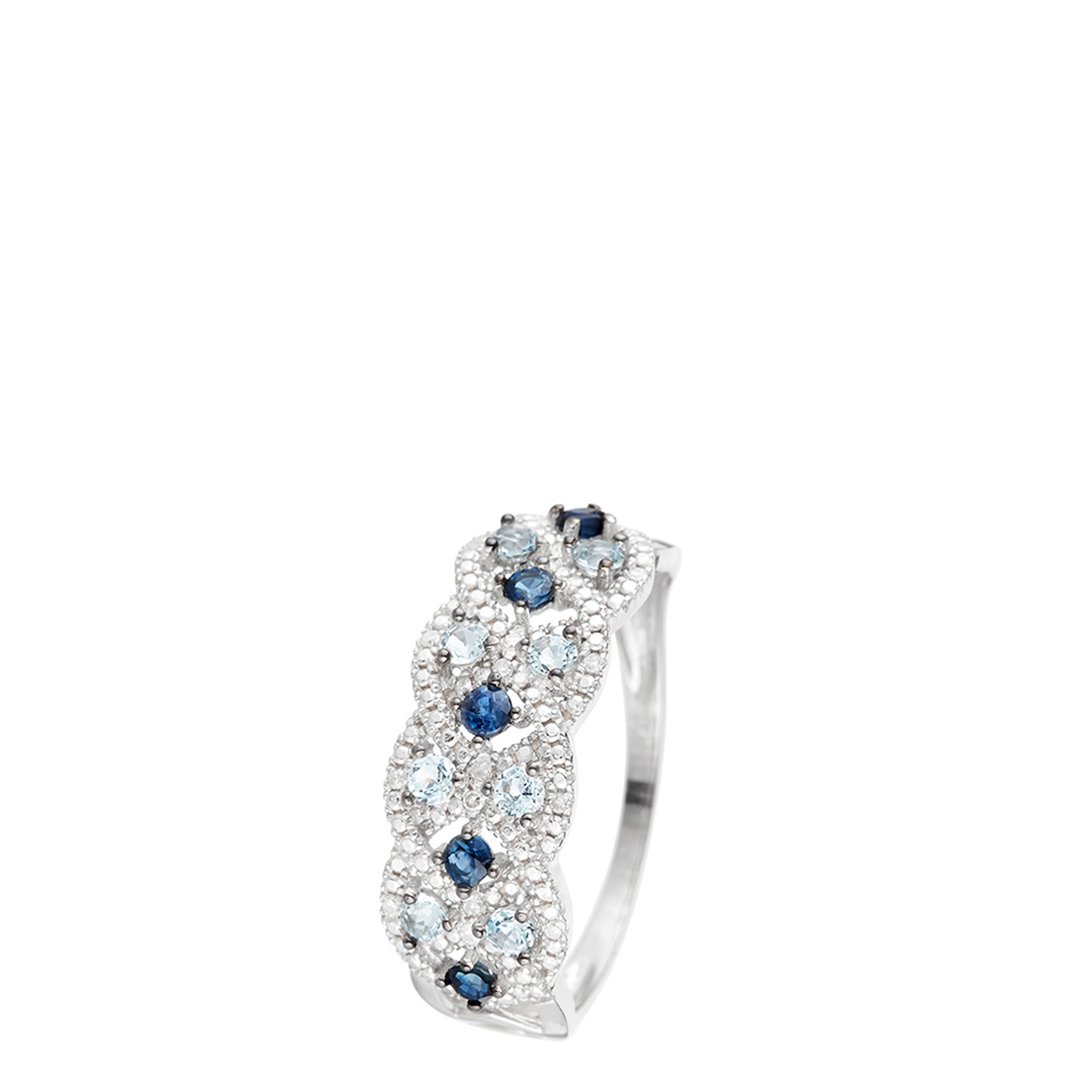 White Gold Multi Stone Ring - Diamond And Co - Modalova
