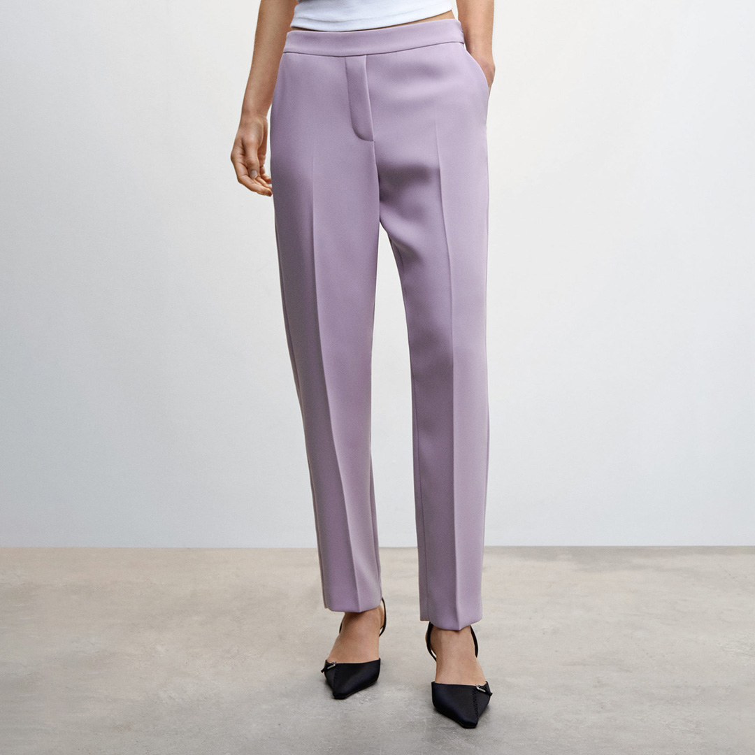 Lilac Flowy Suit Trousers