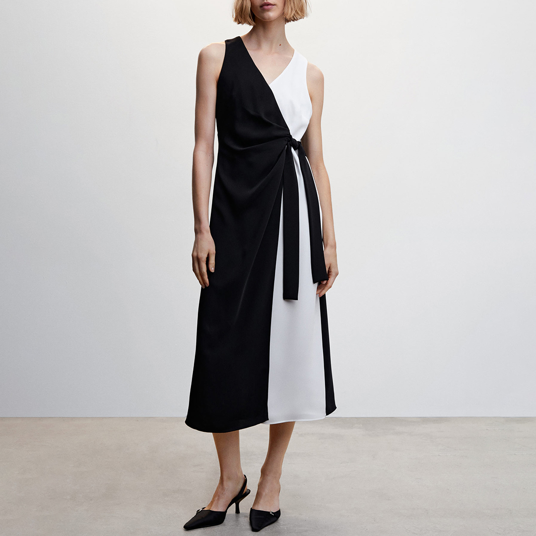Black Bow bicolour Dress