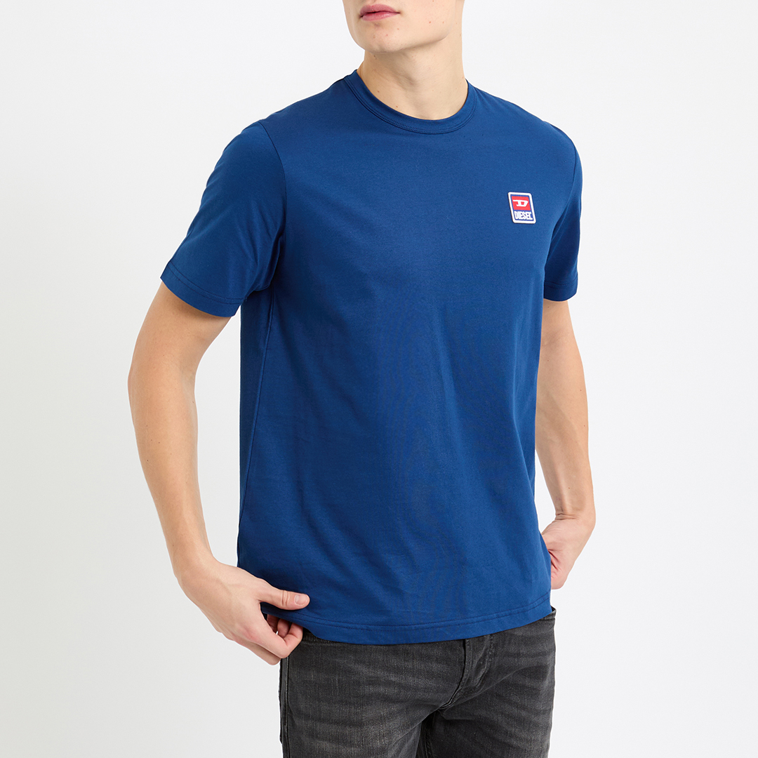 Diesel Men's  Blue Just 16 Logo Cotton T-Shirt in Size XL, BrandAlley