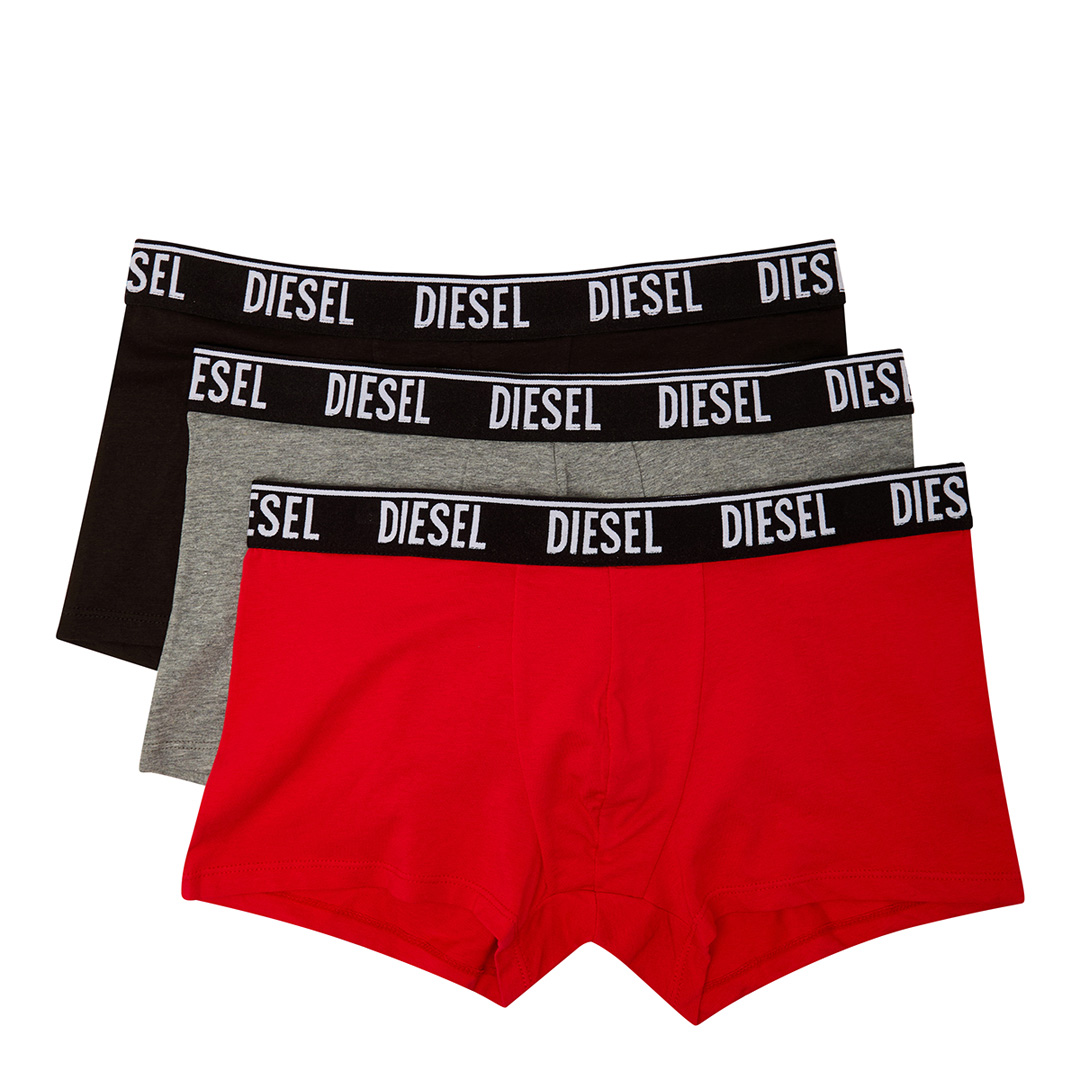 Red/Grey/Black Cotton Blend 3 Pack Boxers