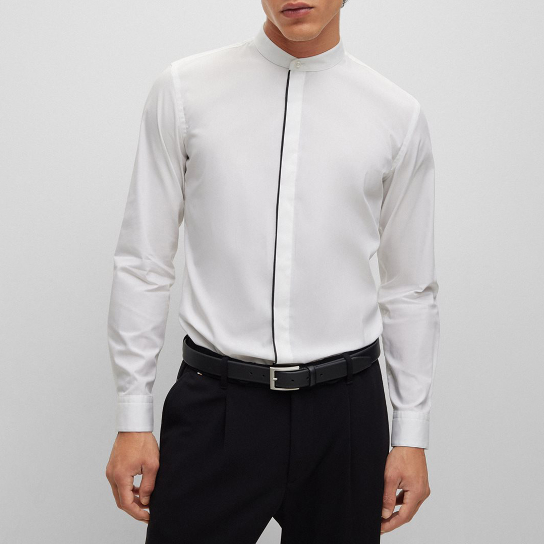 White Hank Cotton Blend Shirt