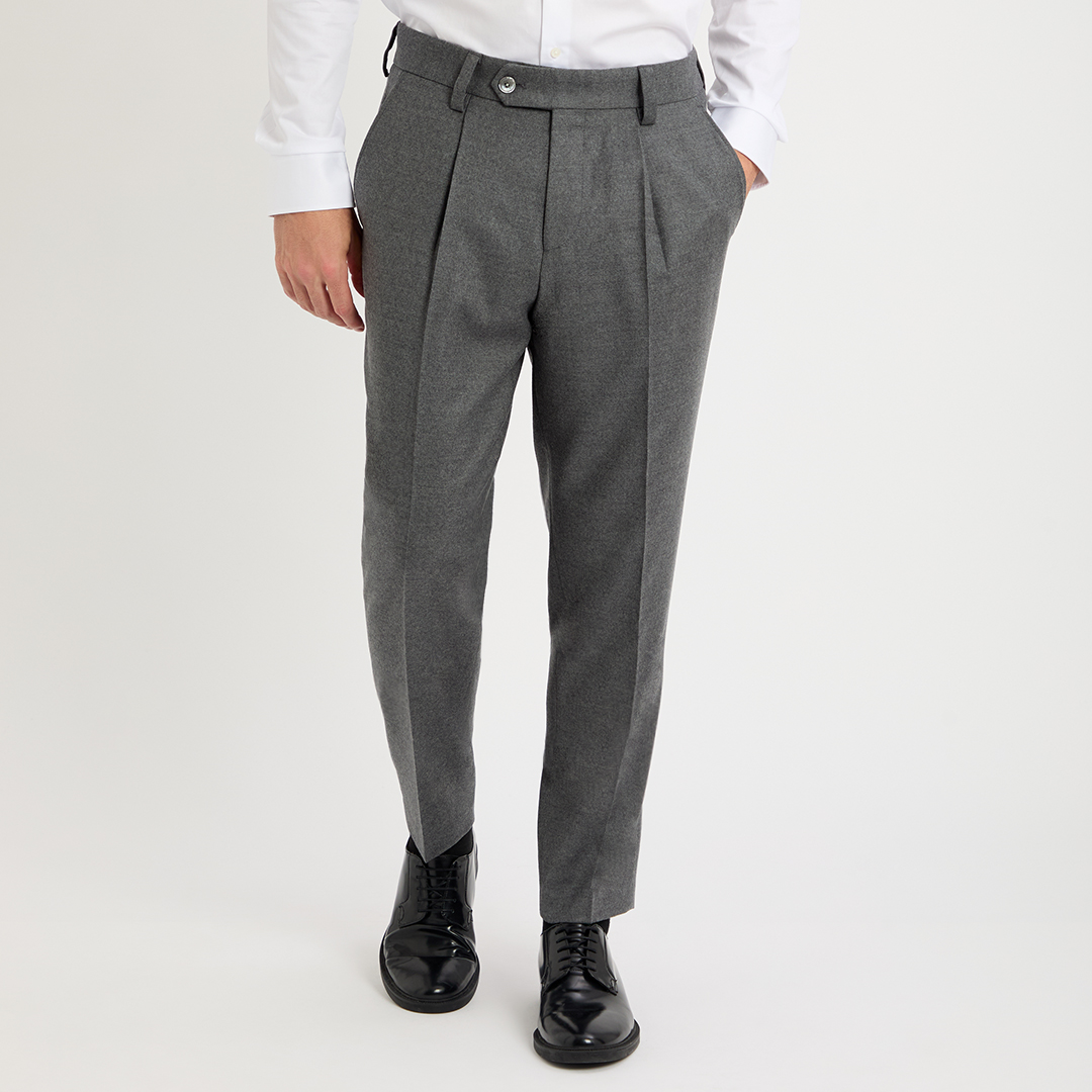 Grey Perin Pleated Trousers - BOSS - Modalova