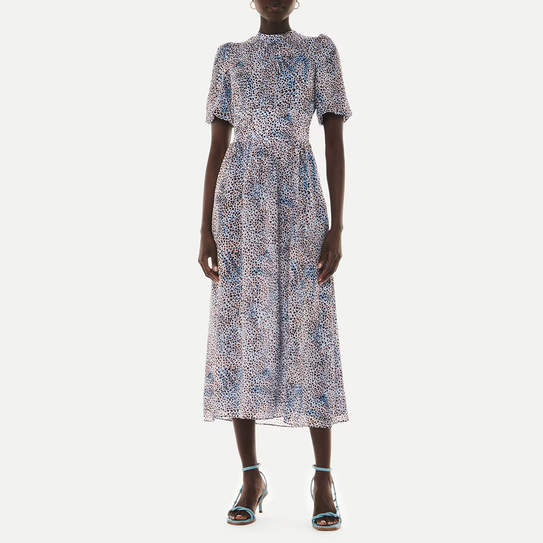 WHISTLES Women's   Blue / Ink Spot Blair Dress in Size 10, BrandAlley