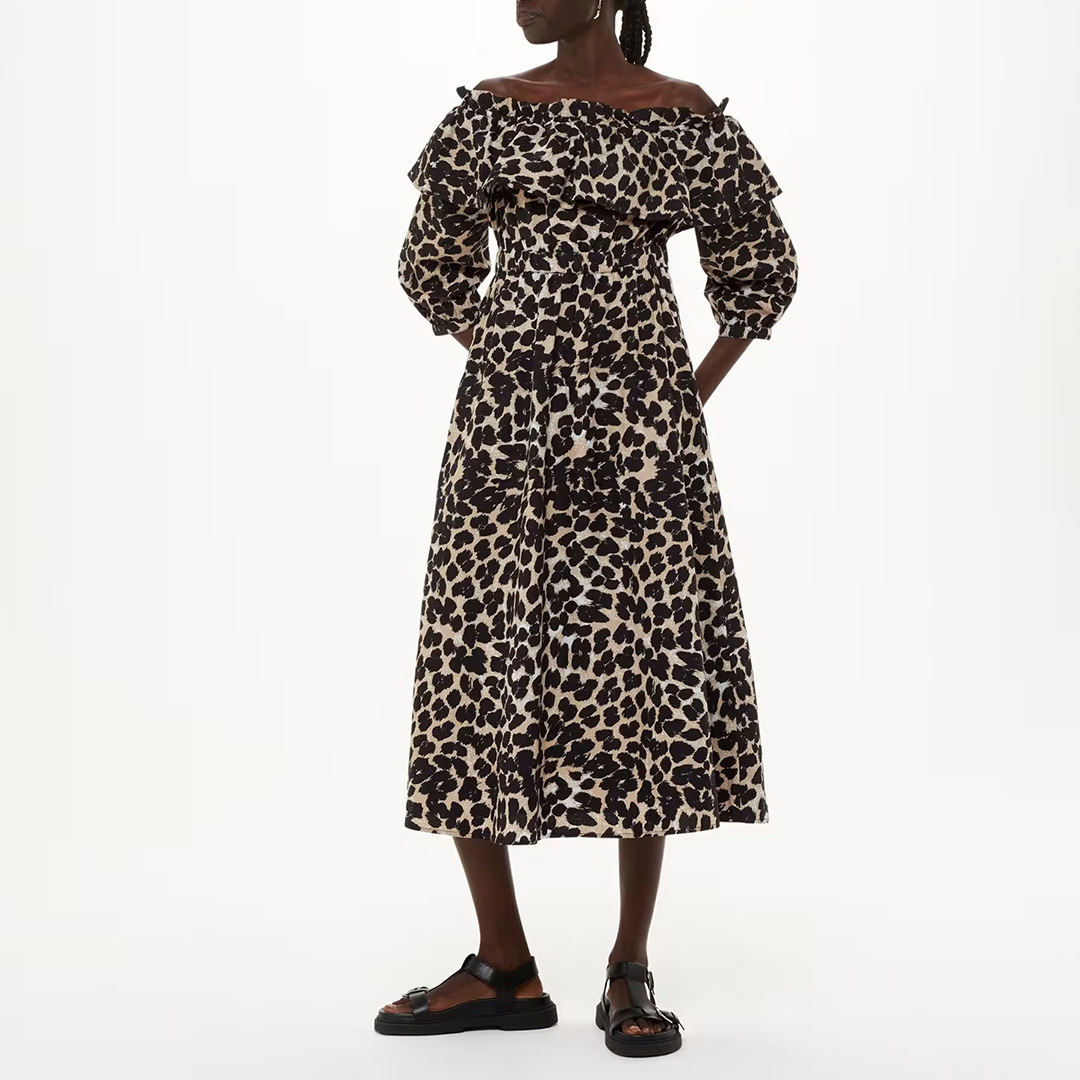 Leopard Spot Bardot Dress