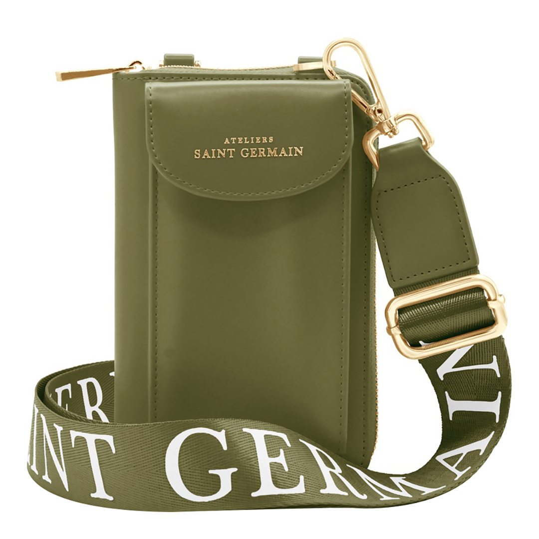 Khaki Wallet Smartphone Crossbody Bag