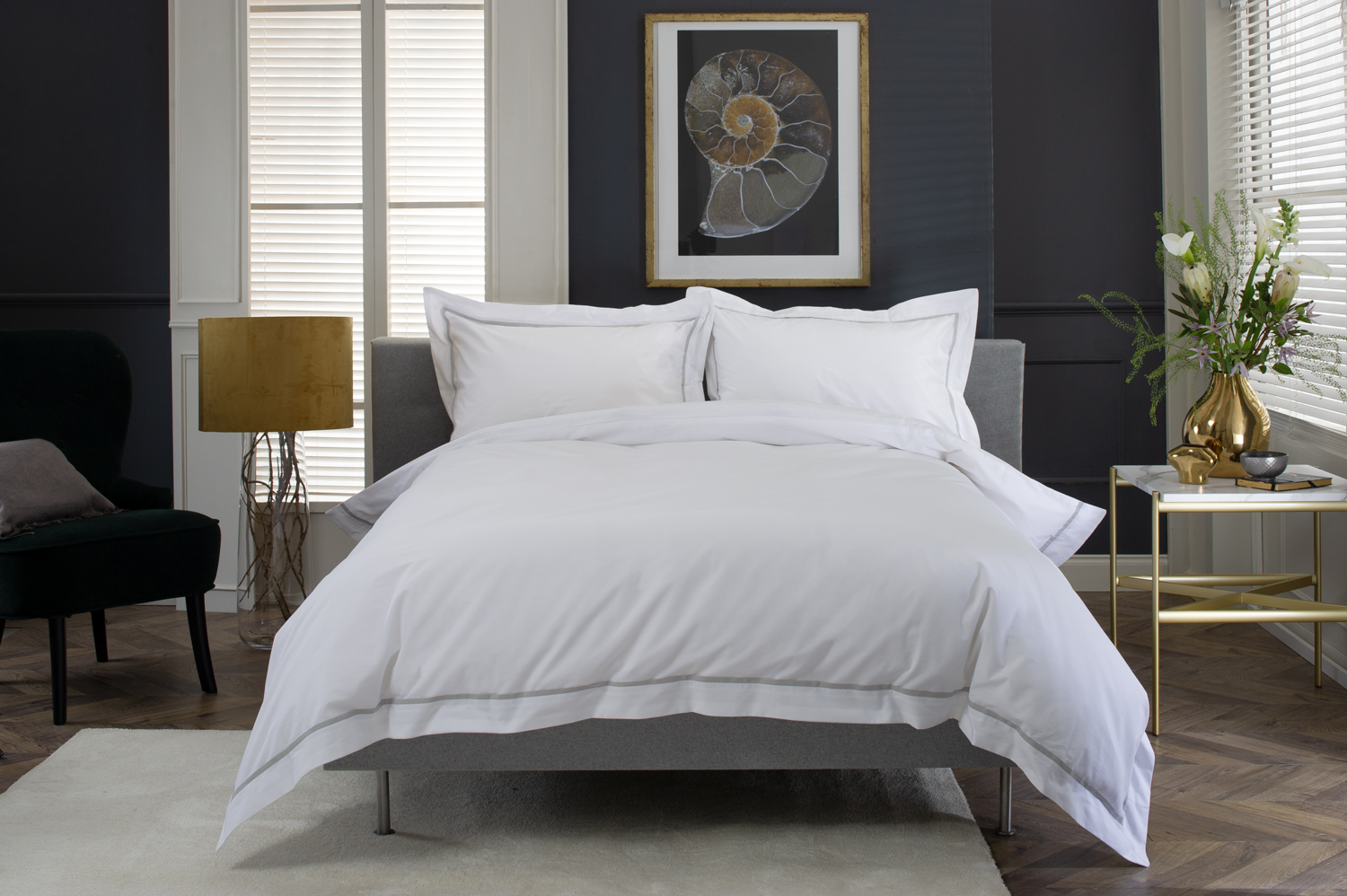The Lyndon Company   Hampstead Duvet Set Silver in Size Single, BrandAlley