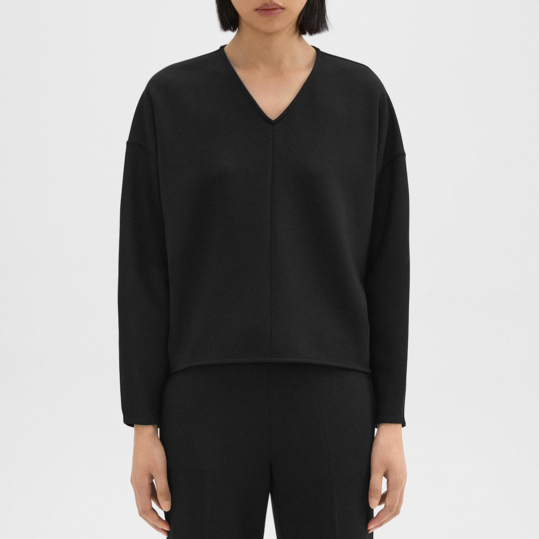 Black V-Neck Sweatshirt