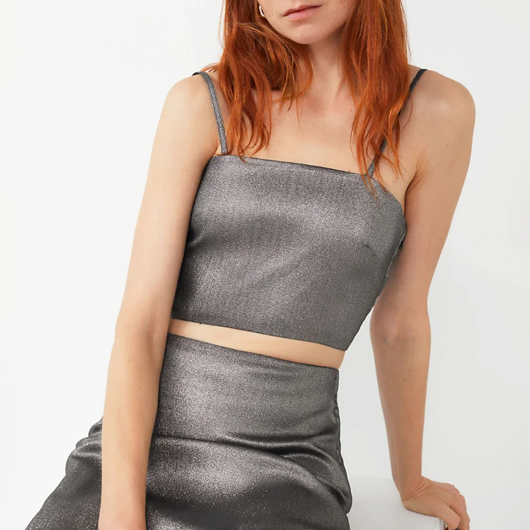 Grey Lexi Metallic Top