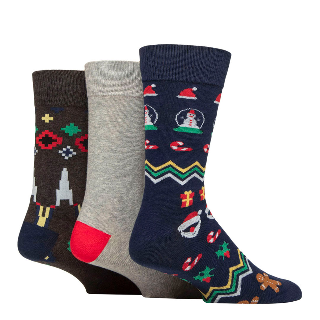 Multi 3pk Christmas Hanging Gift Socks