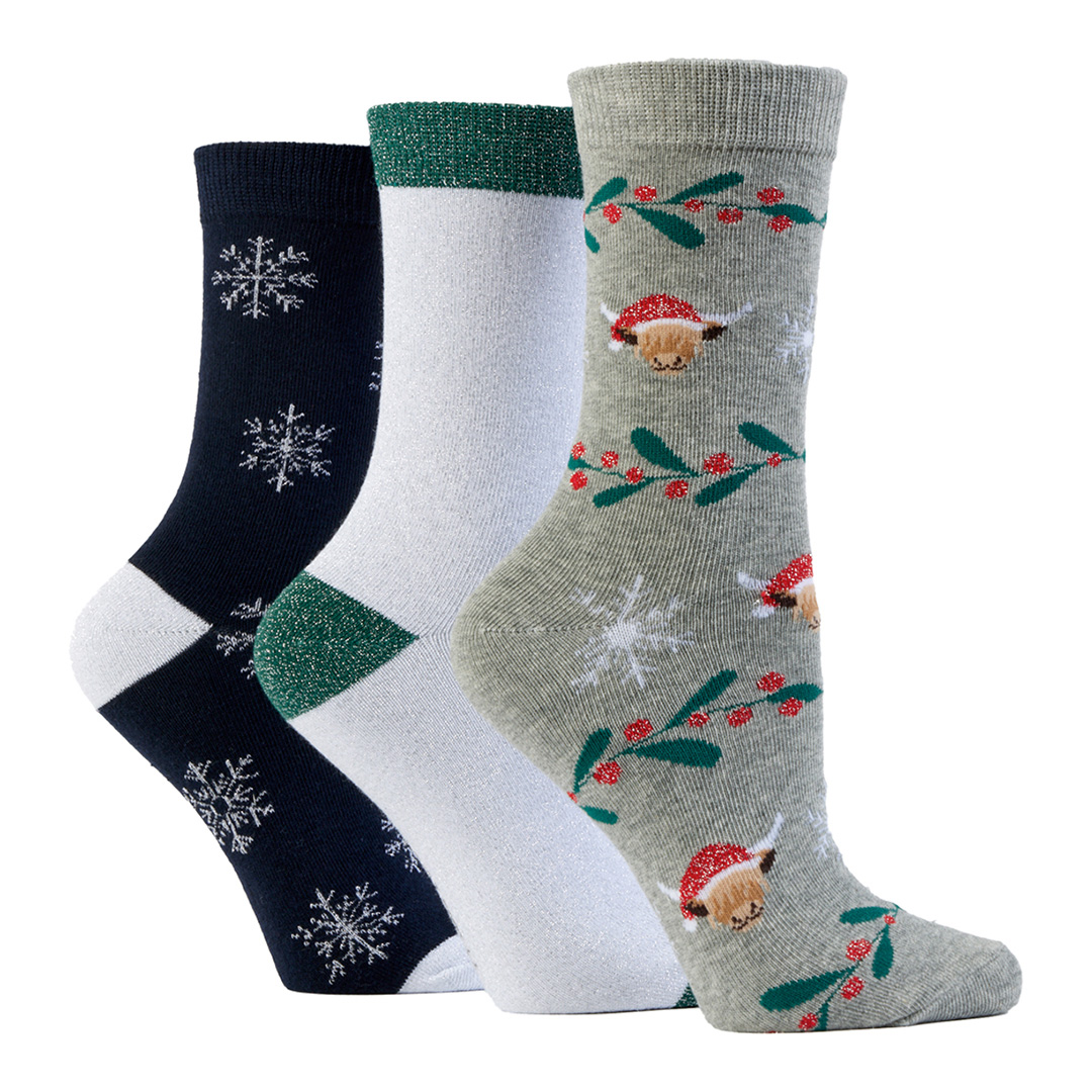 Multi 3pk Christmas Socks