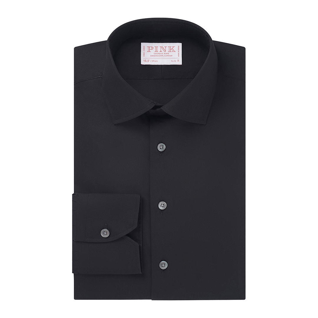 Black Stripe Slim Fit Piquet Shirt