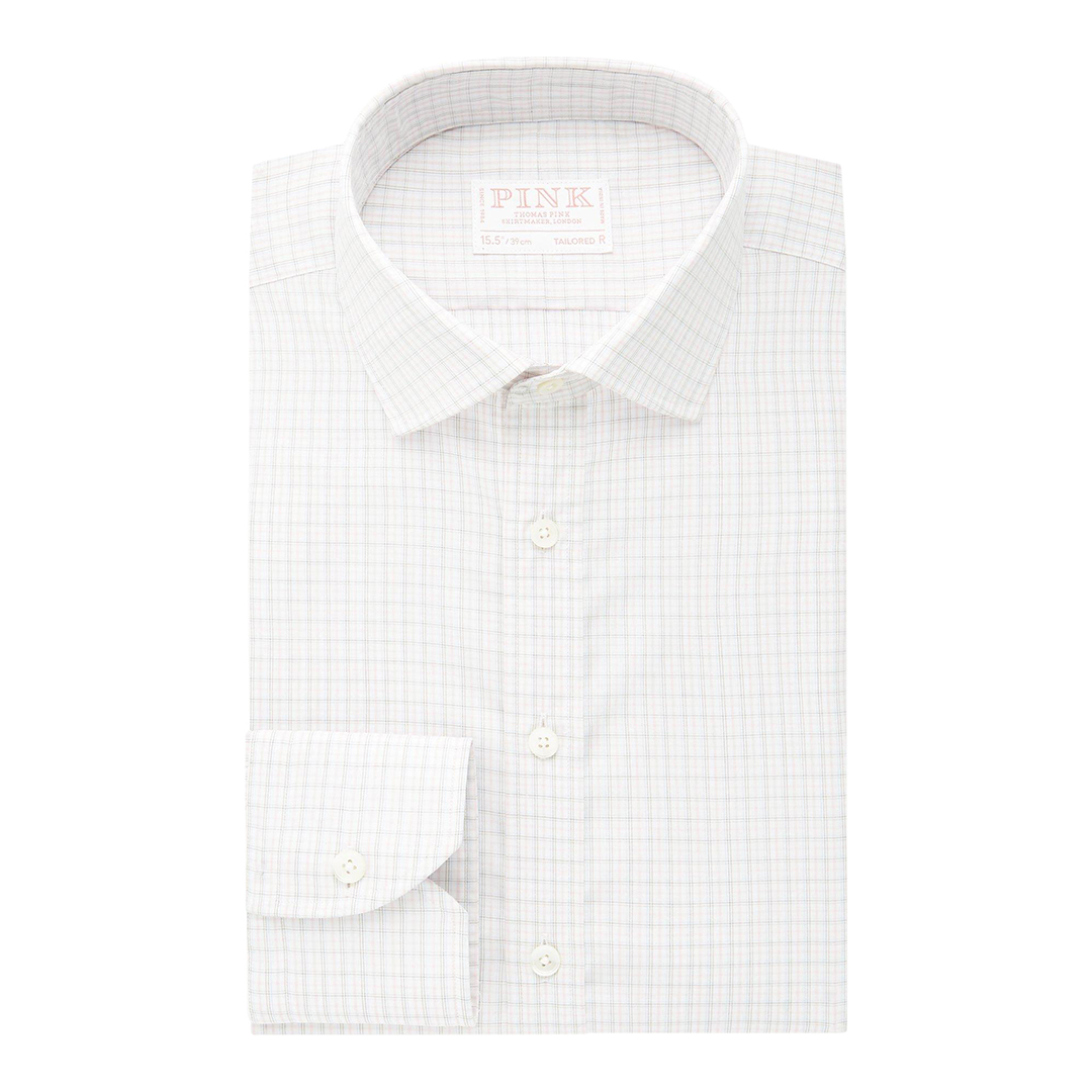 Pink Check Tailored Fit Cotton Shirt