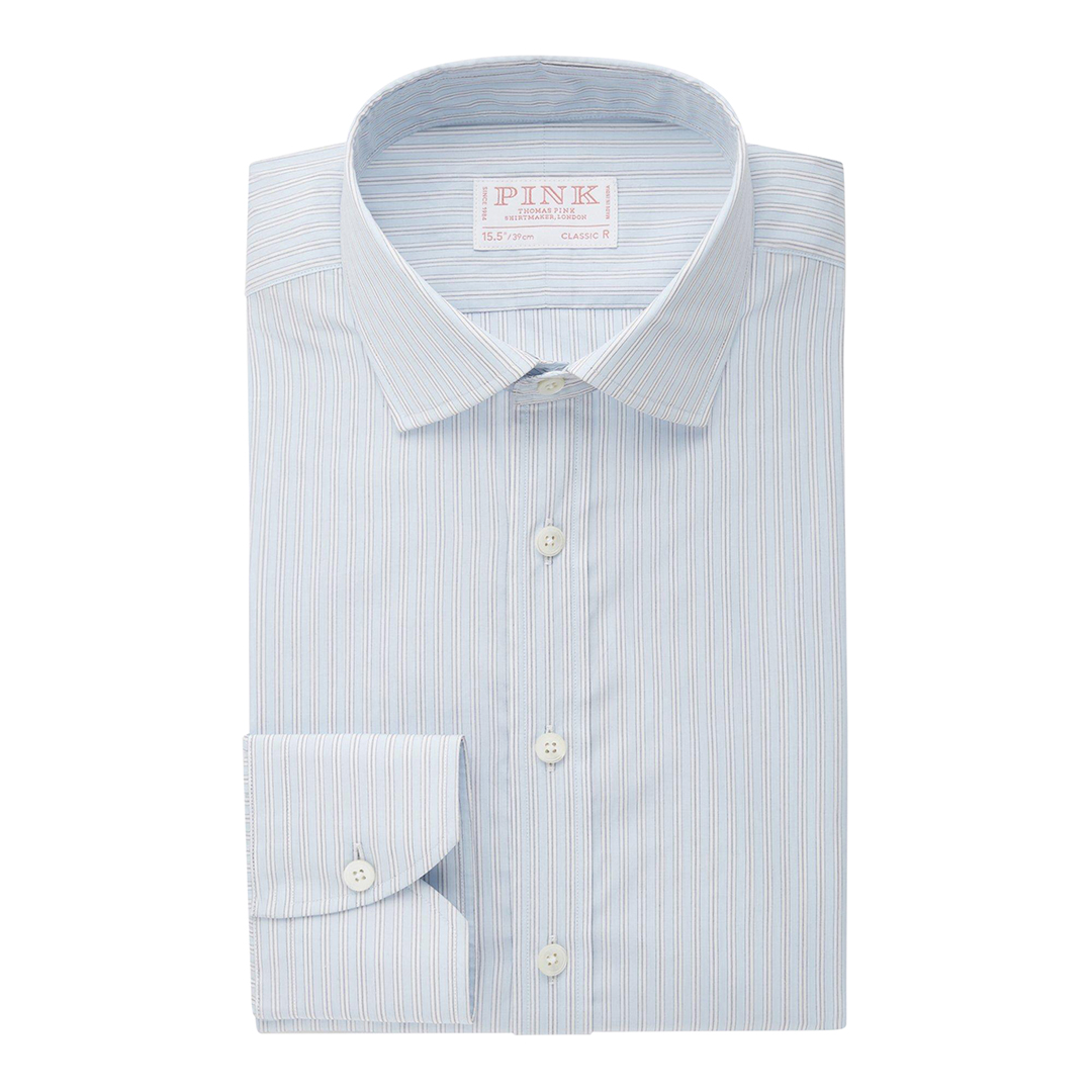 White Piumino Stripe Classic Fit Cotton Shirt