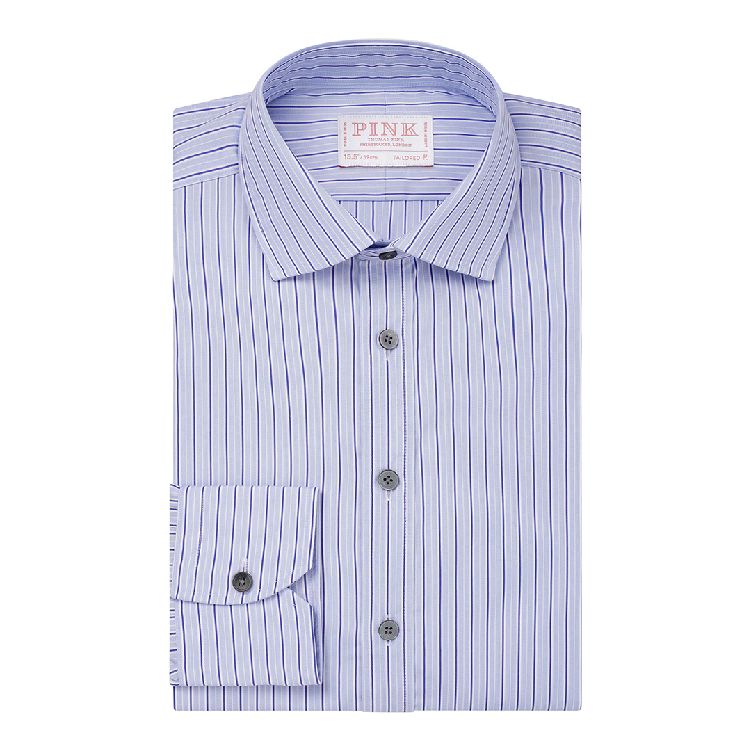 Blue Regent Stripe Tailored Fit Cotton Shirt