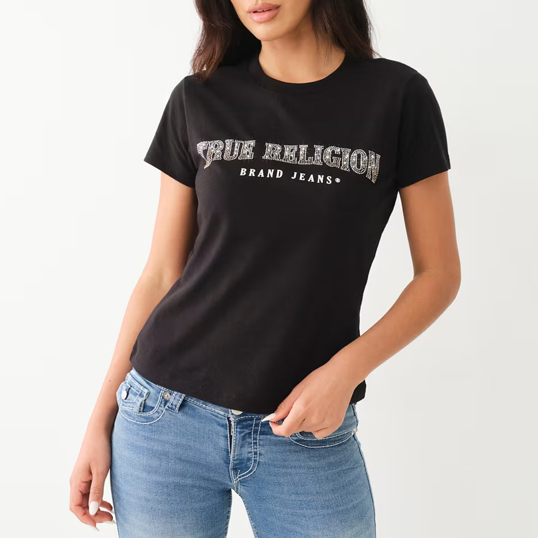 Black Slim Crew Neck Cotton T-Shirt