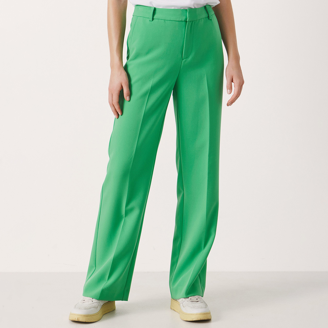 Green Nadja Straight Trousers