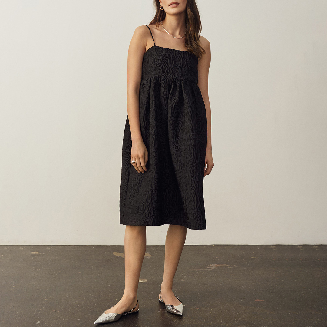 Black Delanie Midi Dress
