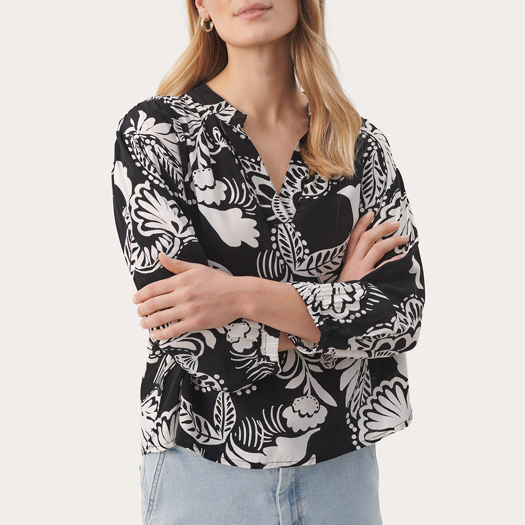 Black Ginevera Printed Blouse