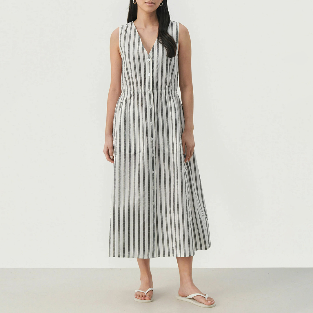 White Gullfrid Cotton Midi Dress