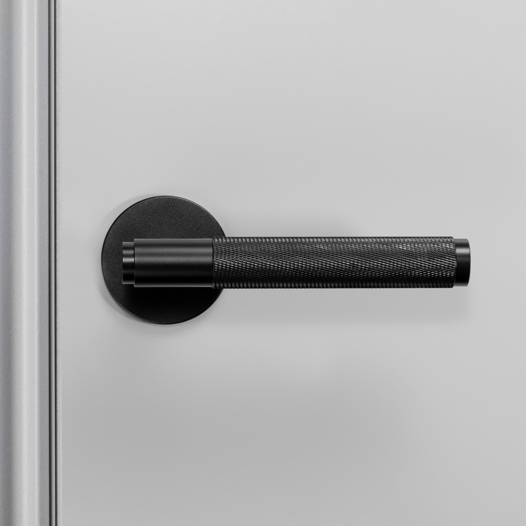 Fixed Cross Door Handle Single-sided Welders Black