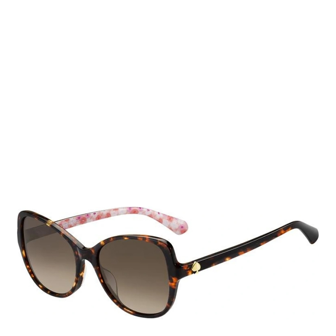 Kate Spade Women's  Esmae Dark Havana/Brown Lens  Sunglasses 56mm in Size 18, BrandAlley