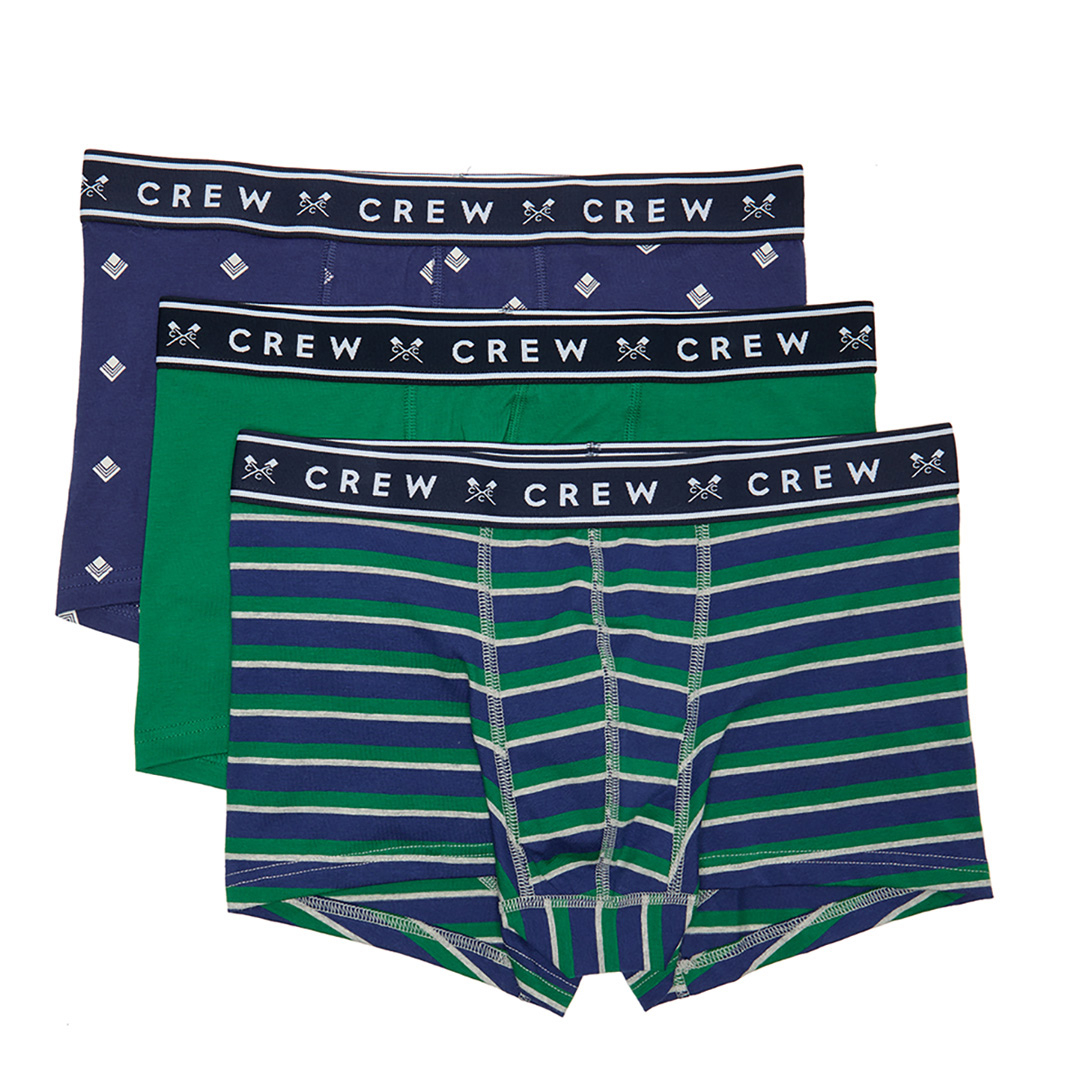Blue/Green 3 Pack Cotton Boxers
