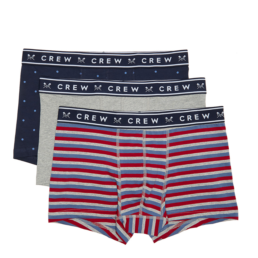 Navy/Red 3 Pack Cotton Boxers