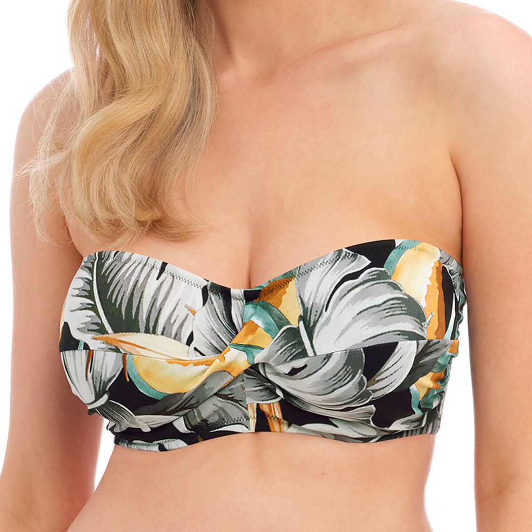 Printed Bamboo Grove Twist Bandeau Bikini Top - Fantasie - Modalova