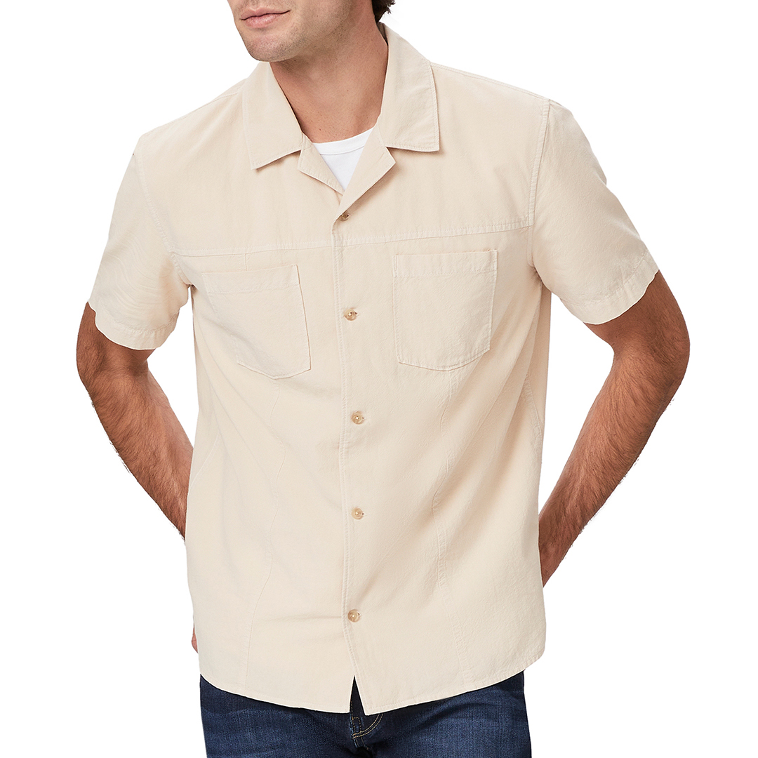 Beige Cotton Lancaster Short Sleeve Shirt