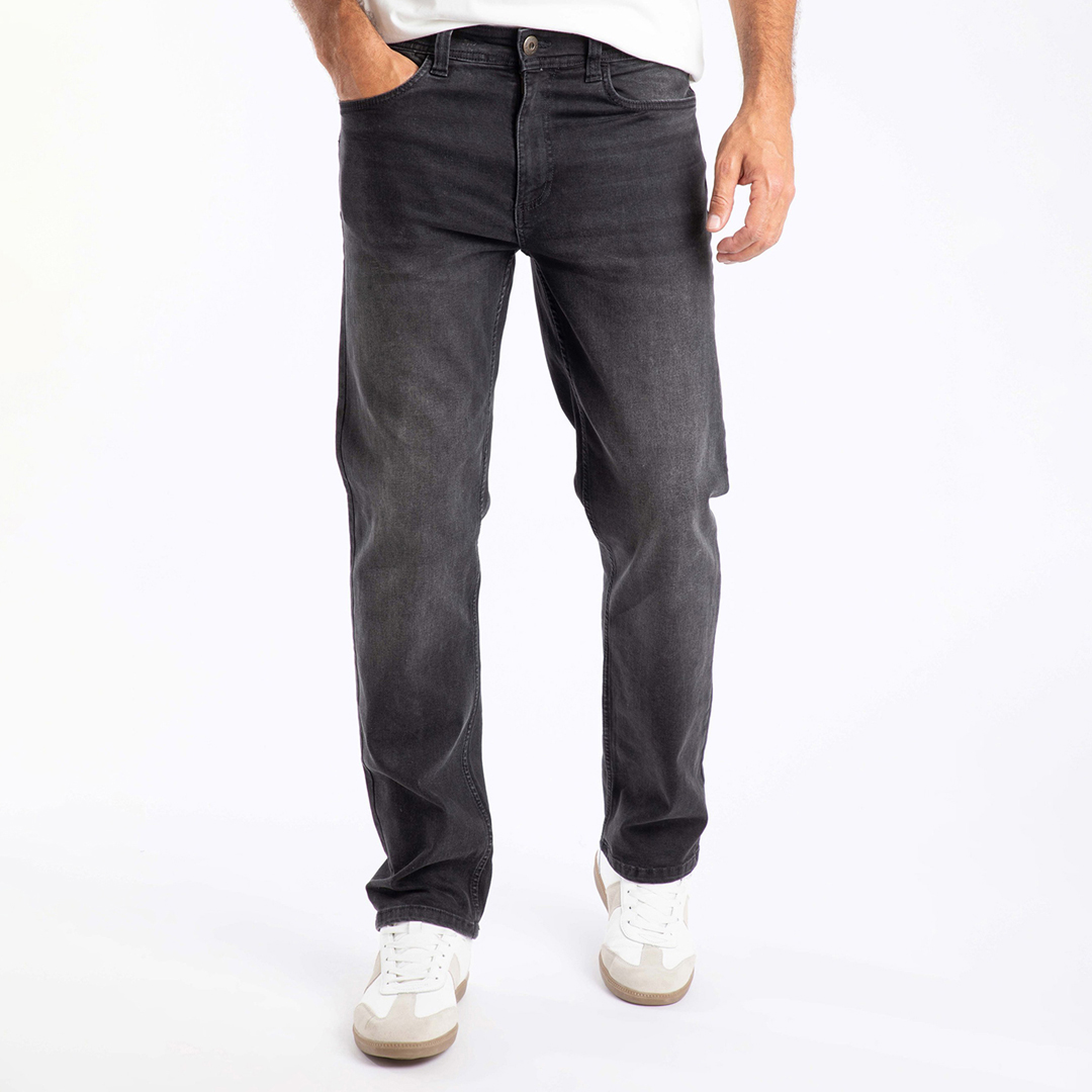 Black Straight Comfort Stretch Denim Jean