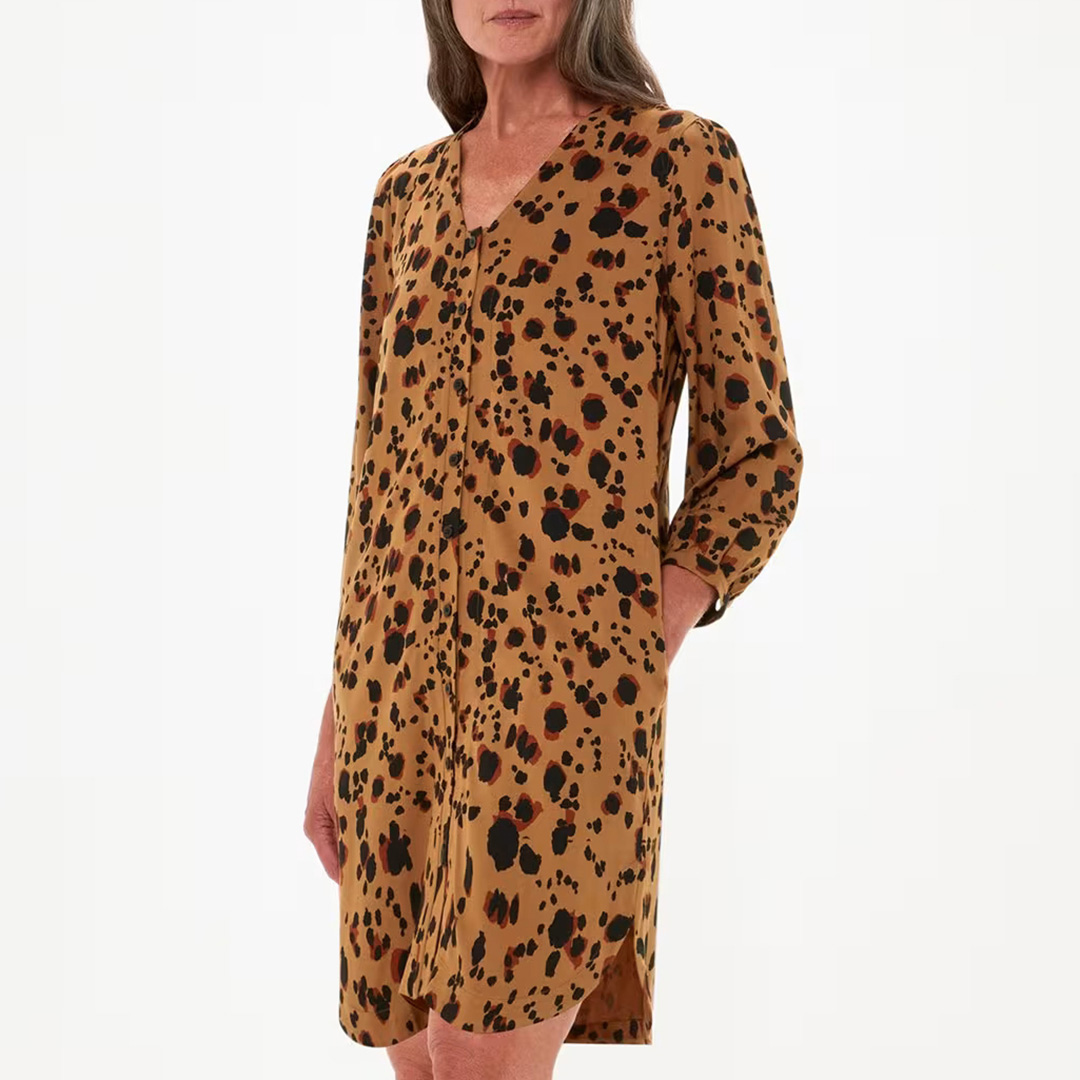 Brown Leopard Print Mini Dress