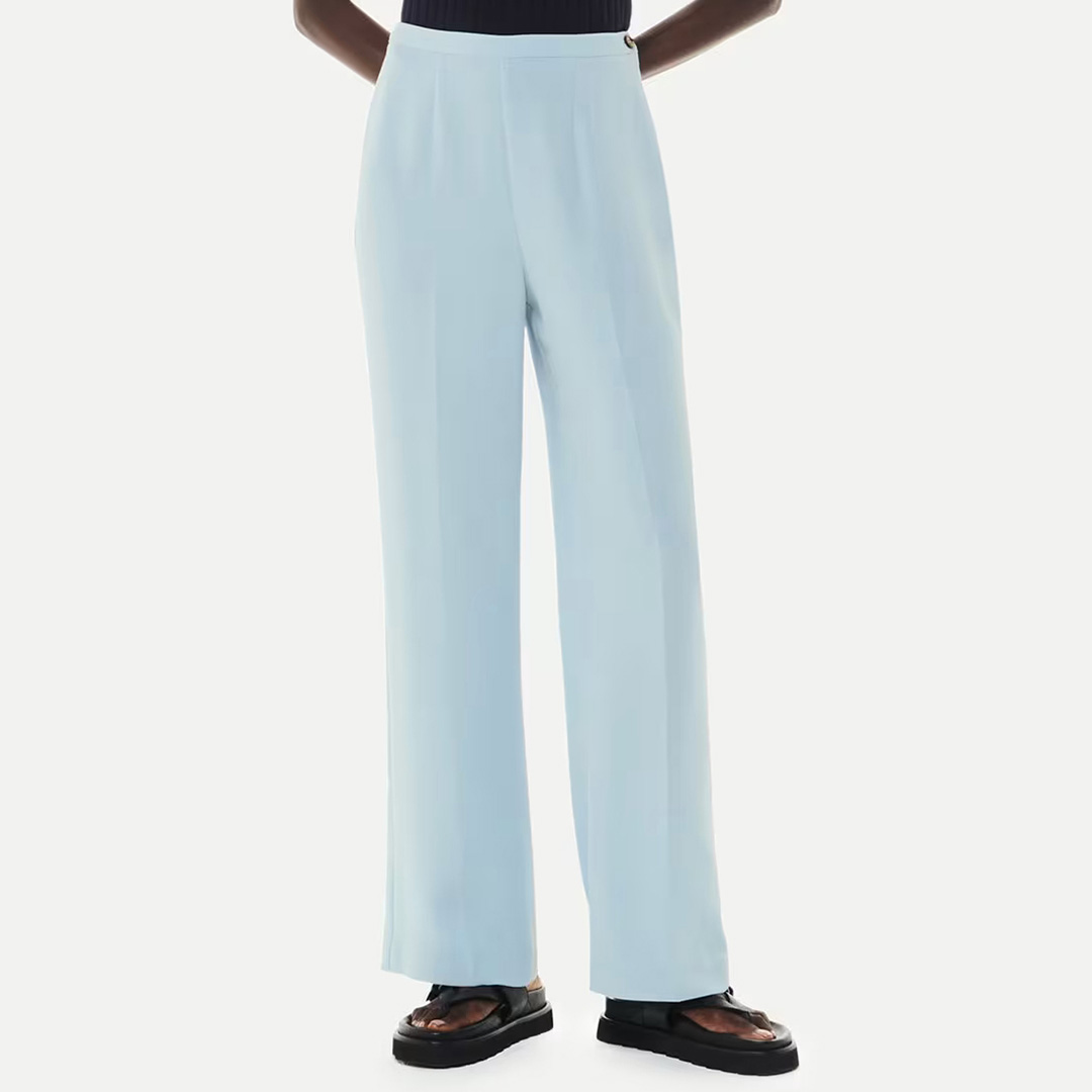 Pale Blue Anna Wide Leg Trousers