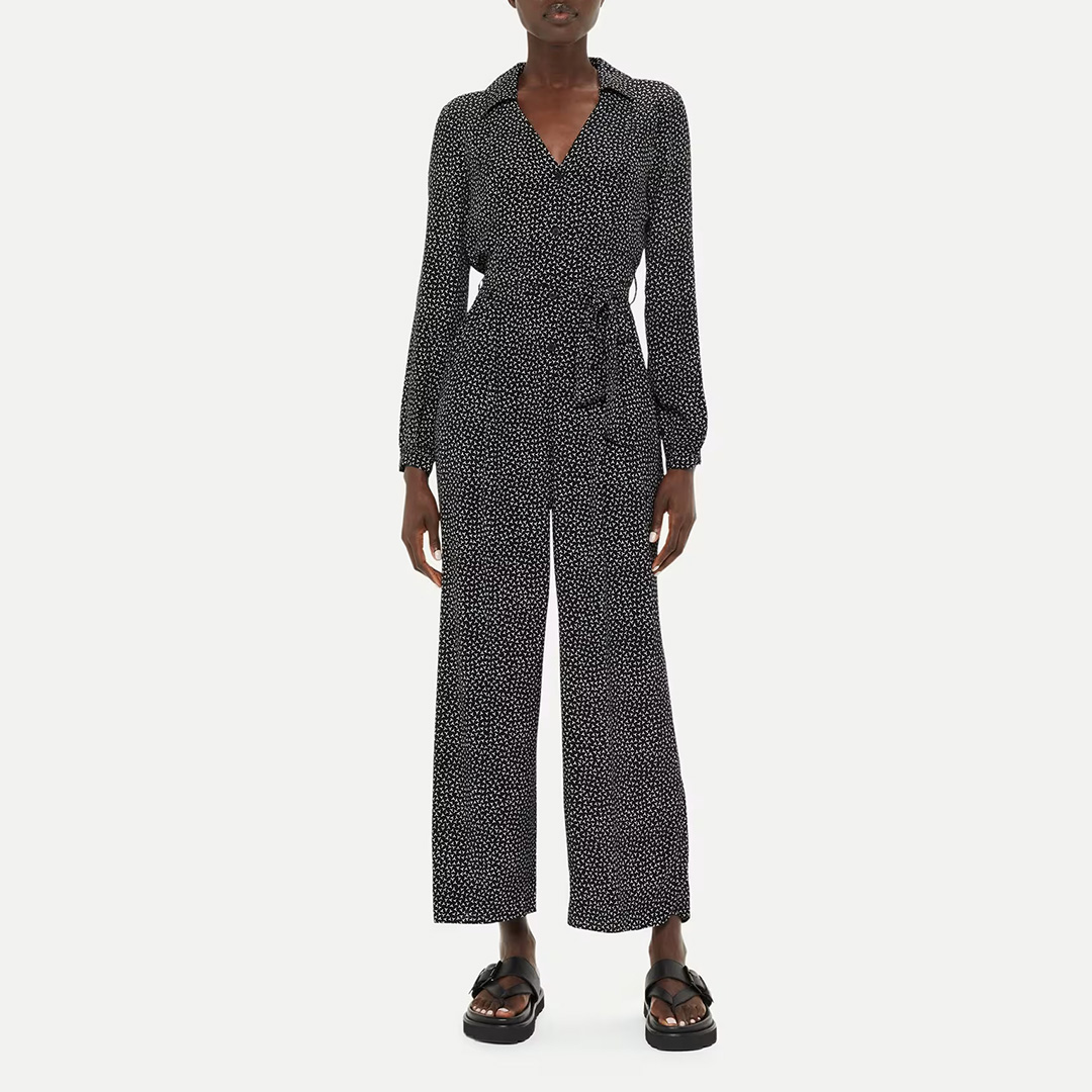 WHISTLES Women's   Black Leah Printed Jumpsuit in Size 20, BrandAlley