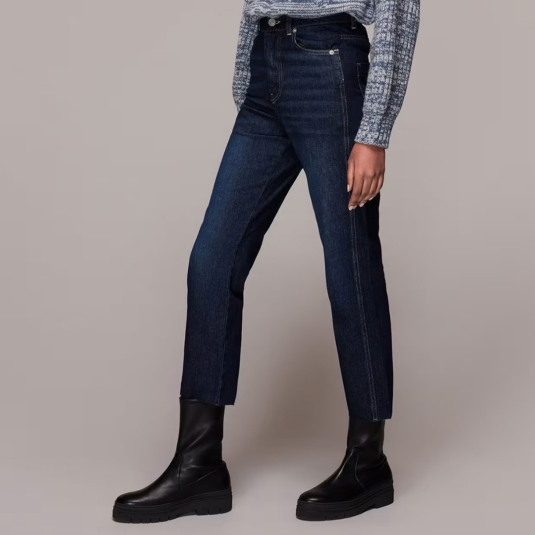 WHISTLES Women's  Dark Wash Authentic Slim Jeans in Size 26, BrandAlley