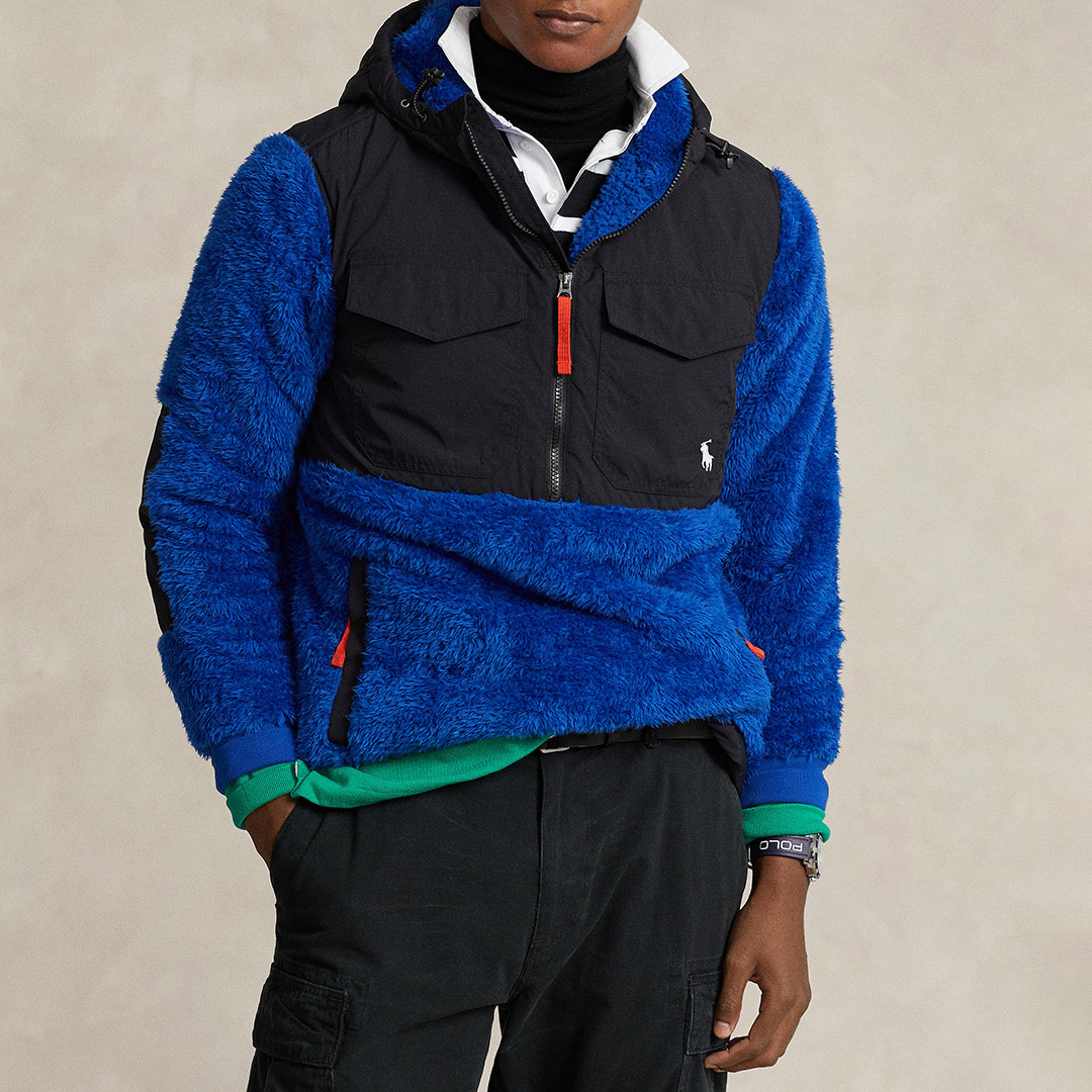 Blue Fleece Hybrid Hoodie