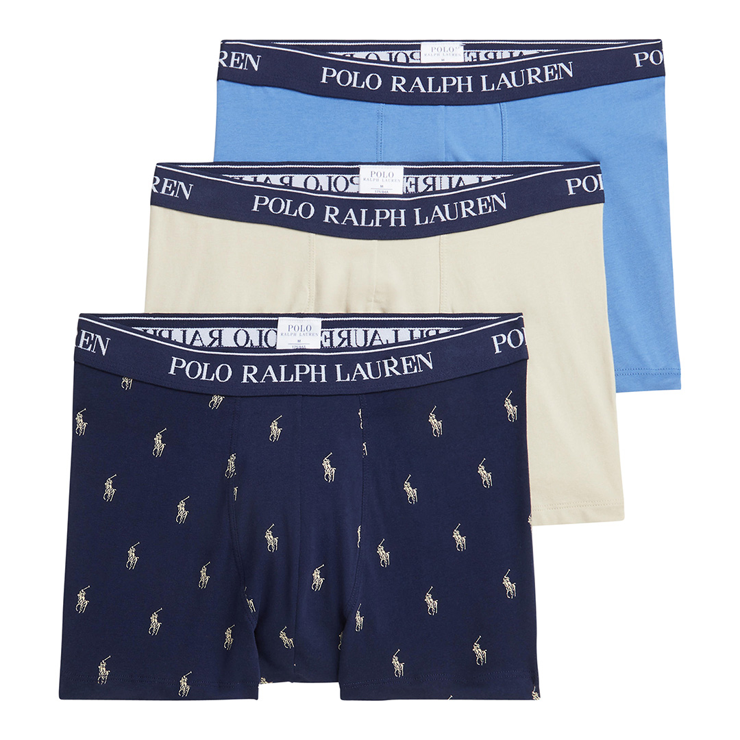 Navy Multi 3 Pack Classic Cotton Blend Boxers