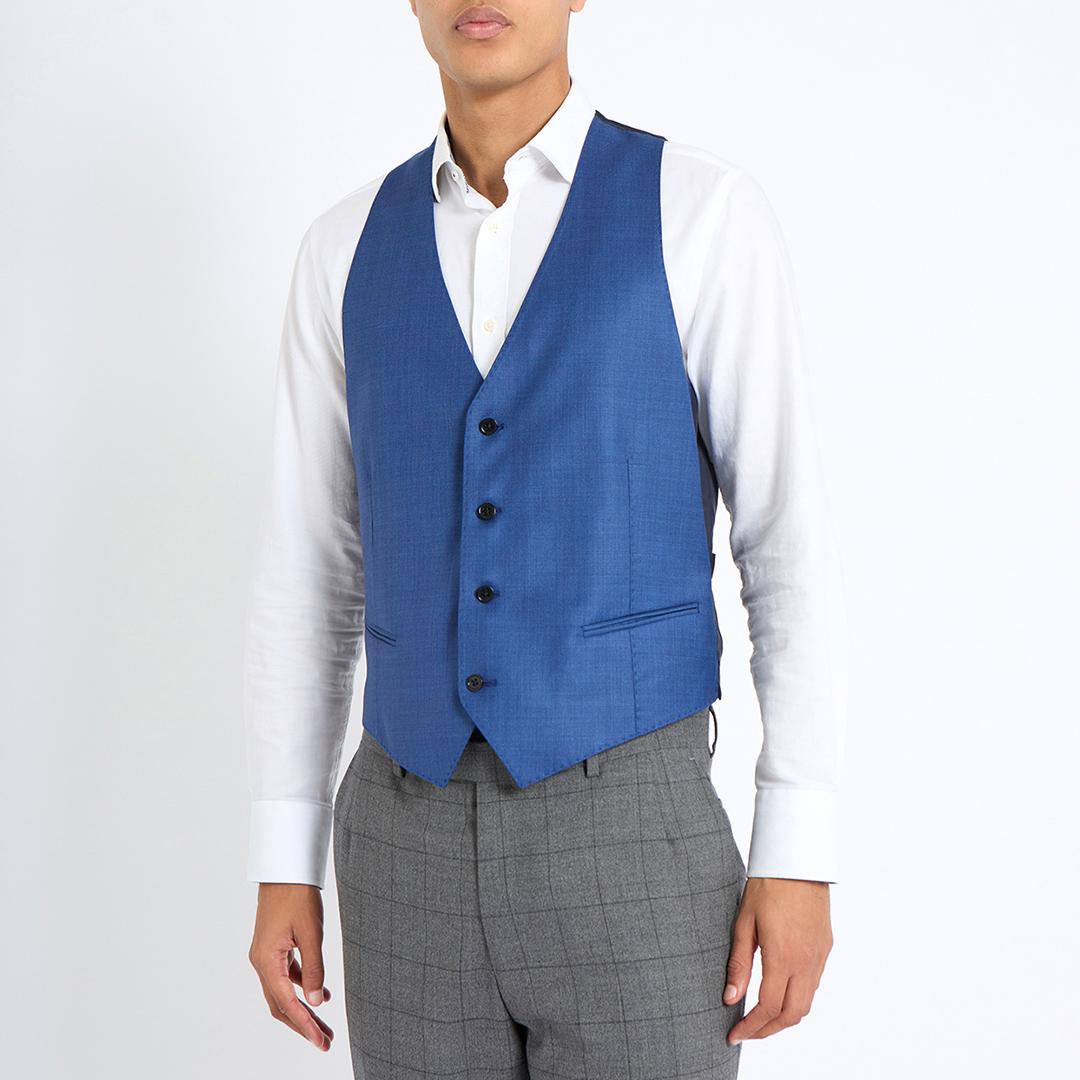 Blue Wool Waistcoat - Emporio Armani - Modalova