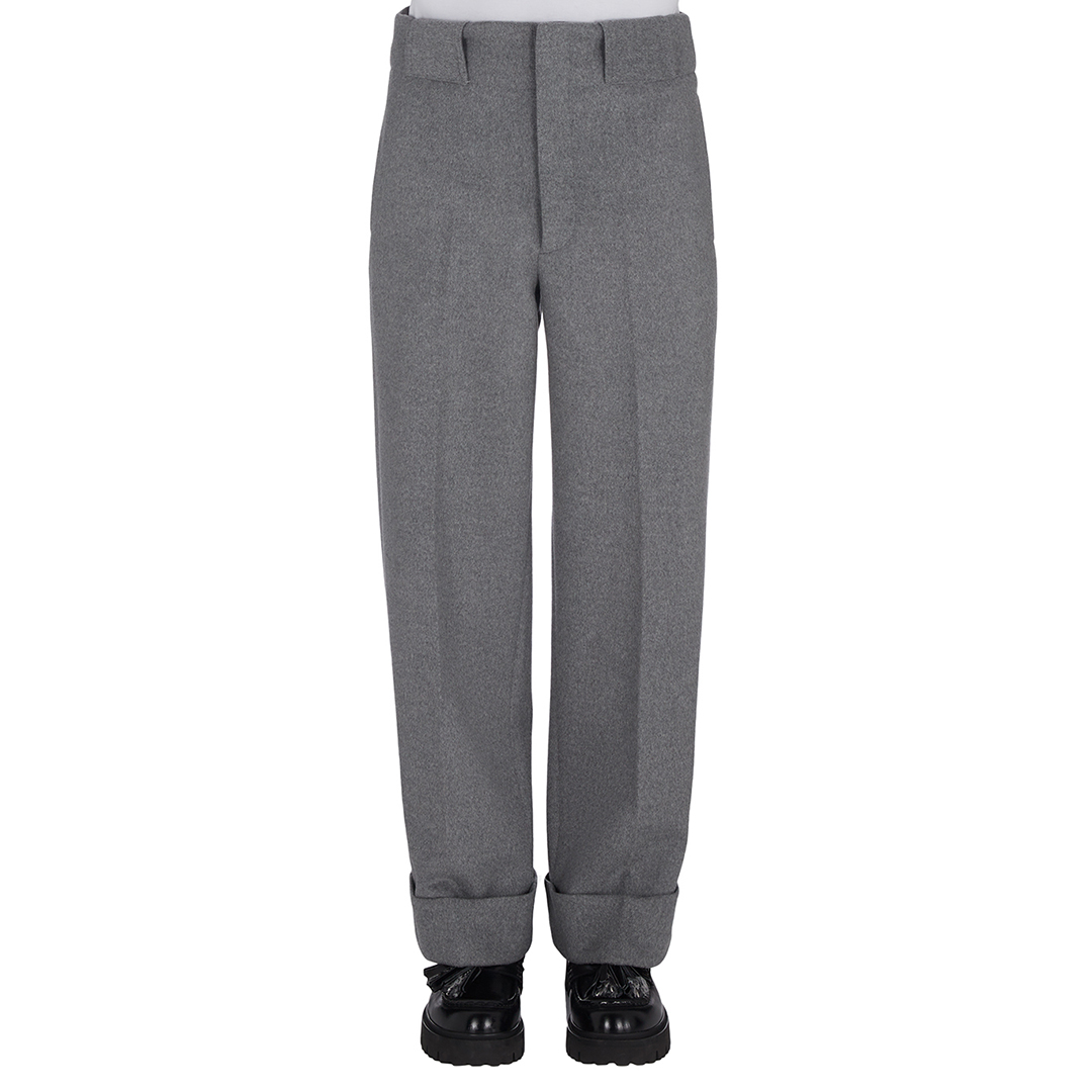 Straight Leg Wool Blend Trousers - Emporio Armani - Modalova