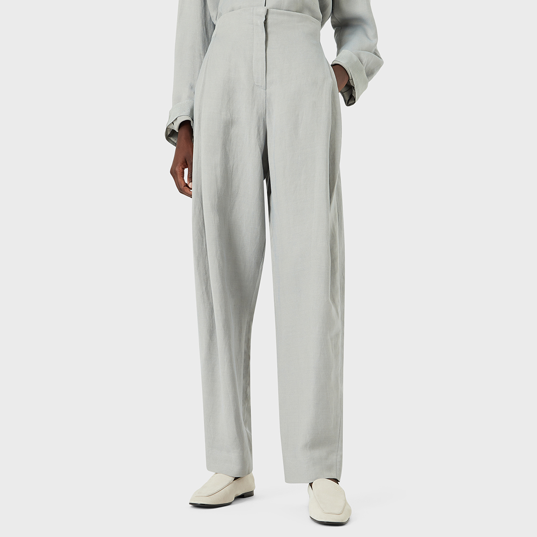 Grey High Waisted Tapered Trousers - Emporio Armani - Modalova