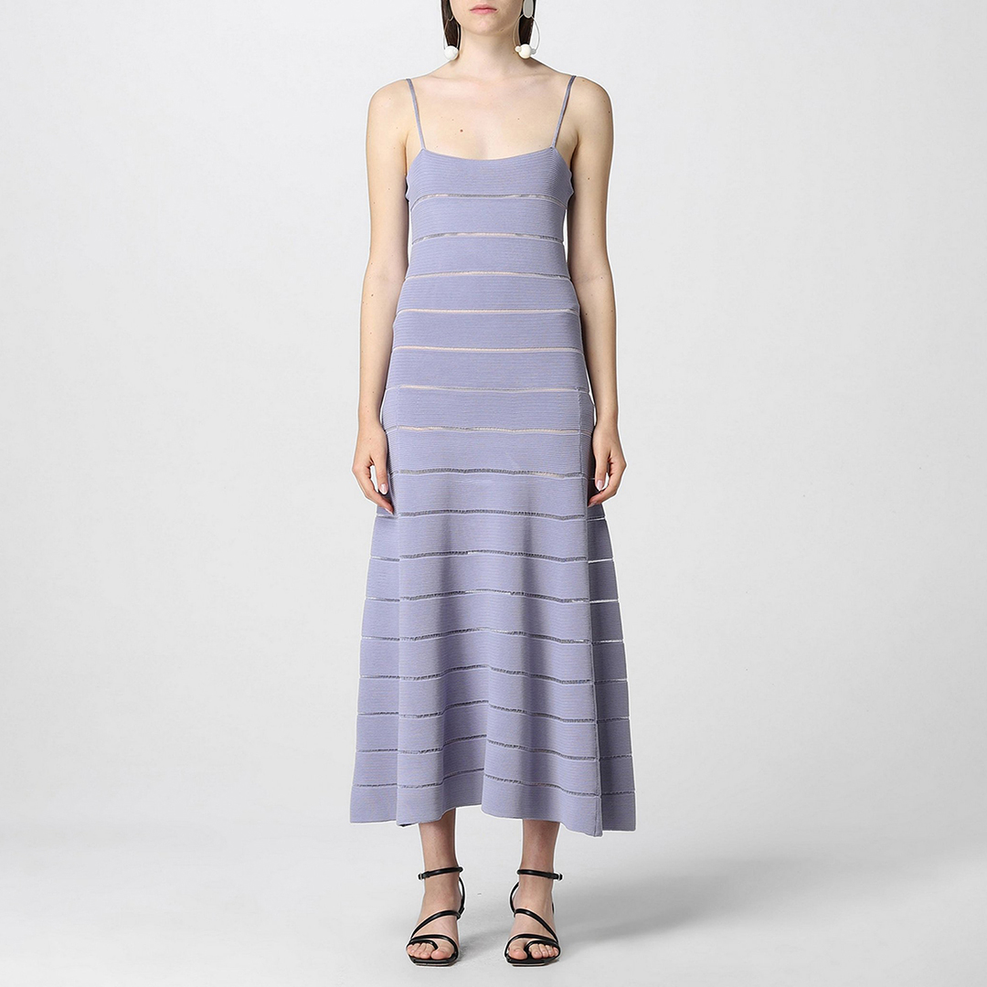 Lilac Stripe Midi Dress