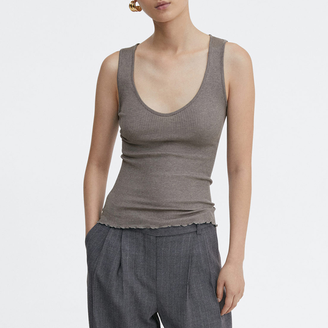 Grey Blackberry Silk Top