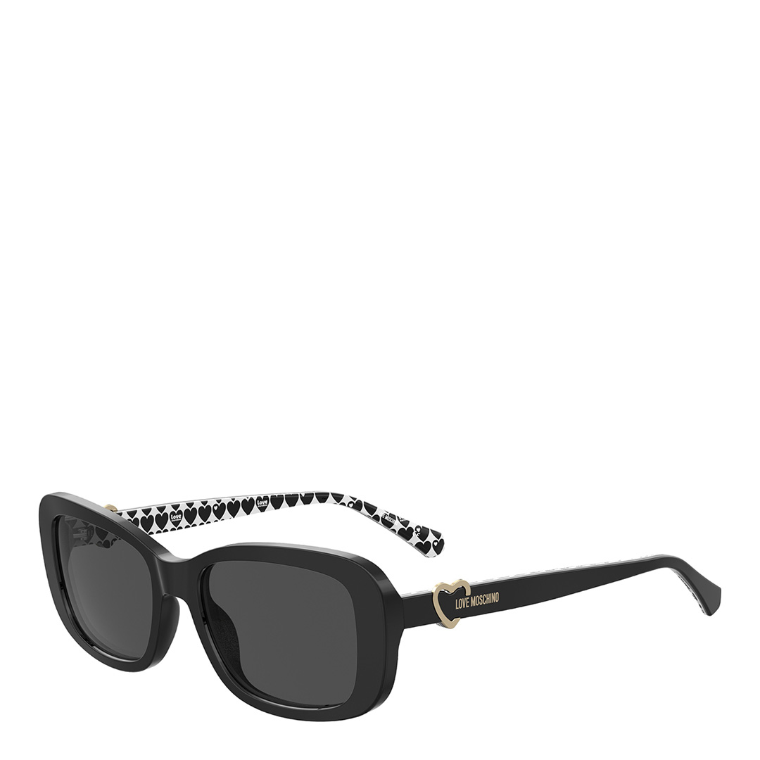 Love Moschino Women's   Black Blue Gold Rectangular Sunglasses 55Mm in Size 18, BrandAlley
