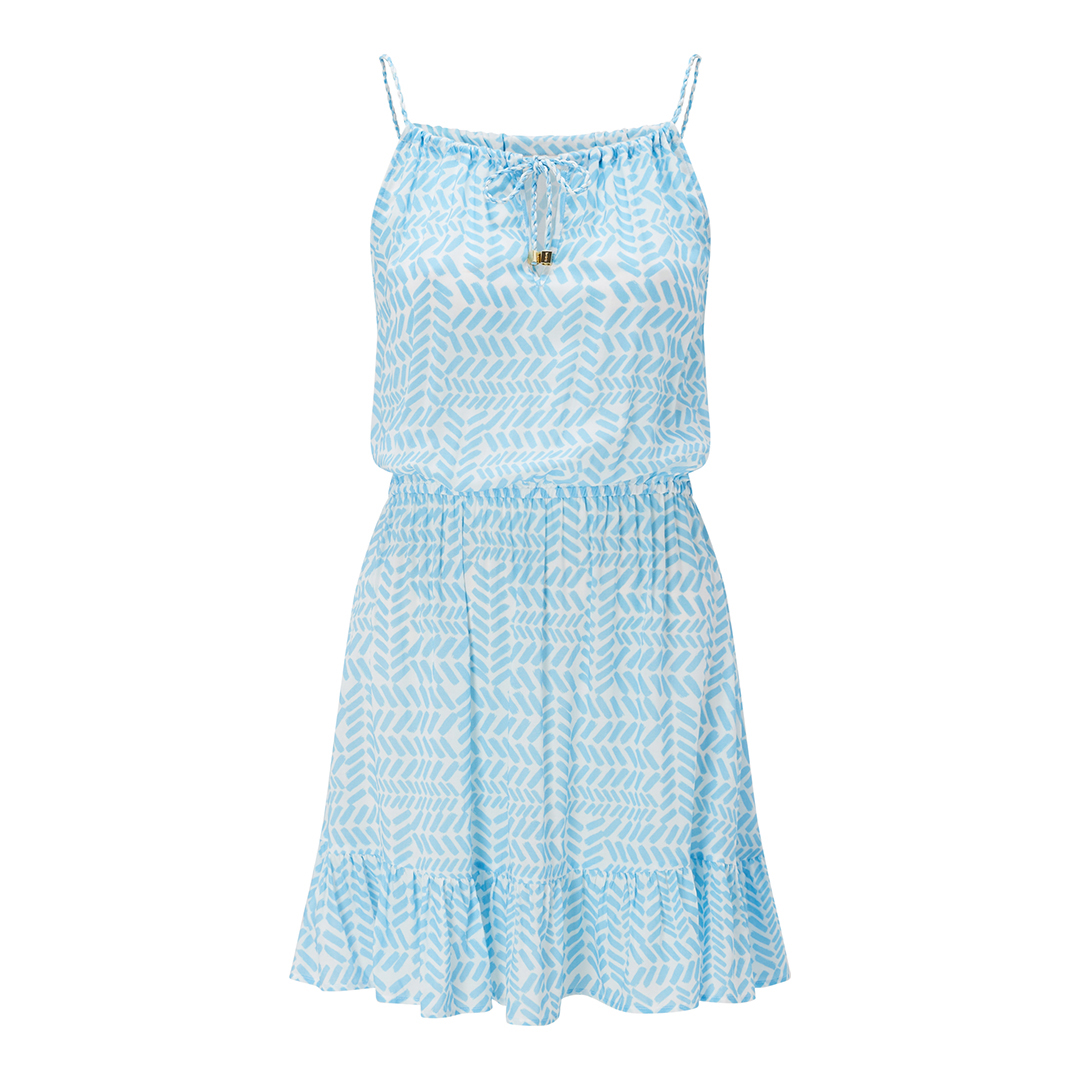 Zanzibar Tie Front Mini Frill Dress