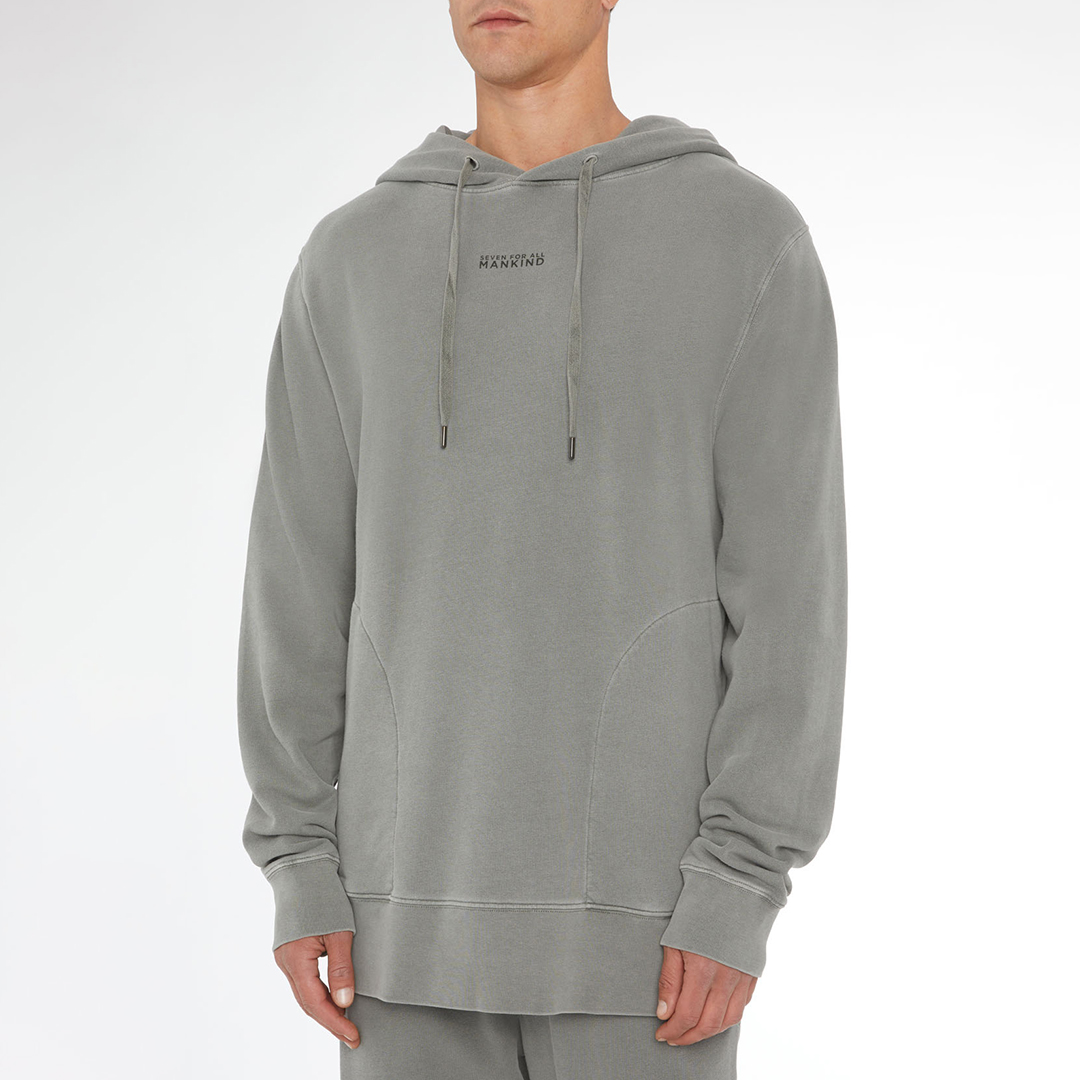 Grey Mineral Dye Cotton Hoodie